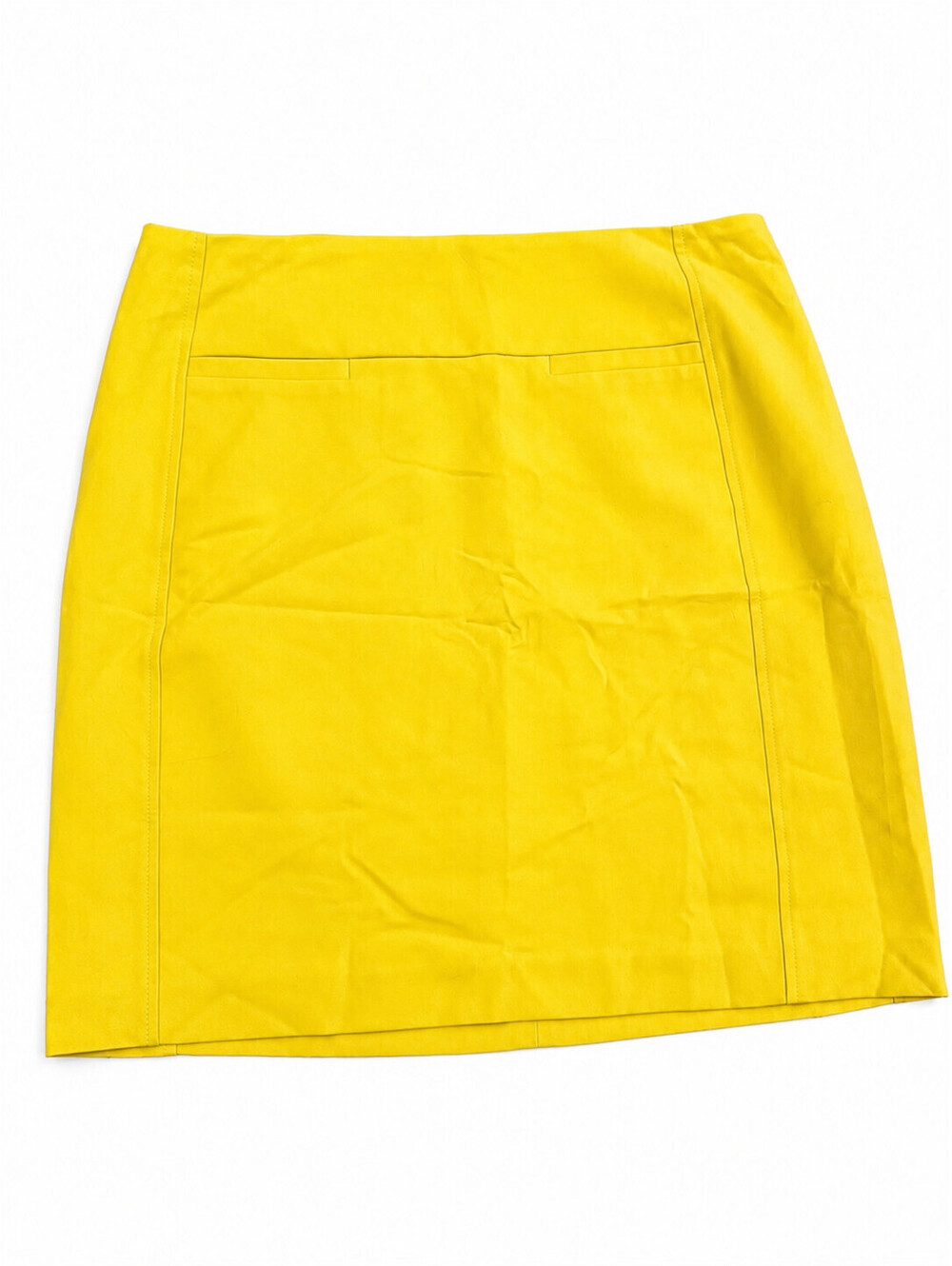 Ann Taylor Loft Yellow Mini Skirt Size 8 NWT Black Trim Zip